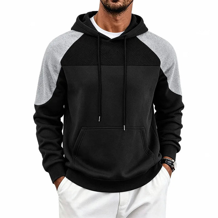 Men's Hooded Sweatshirt with Contrast Panels