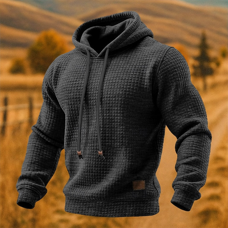 Men's Waffle Knit Oversized Hoodie