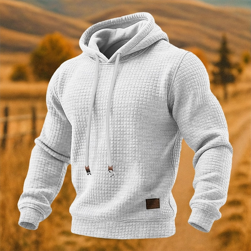 Men's Waffle Knit Oversized Hoodie