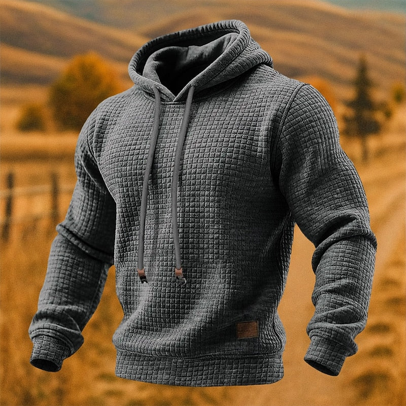 Men's Waffle Knit Oversized Hoodie