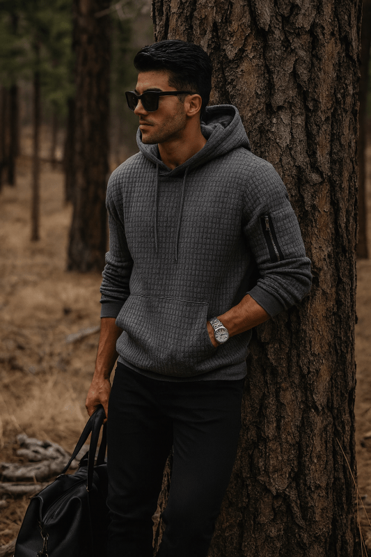 Men's Slim Fit Stretch Polyester Hoodie
