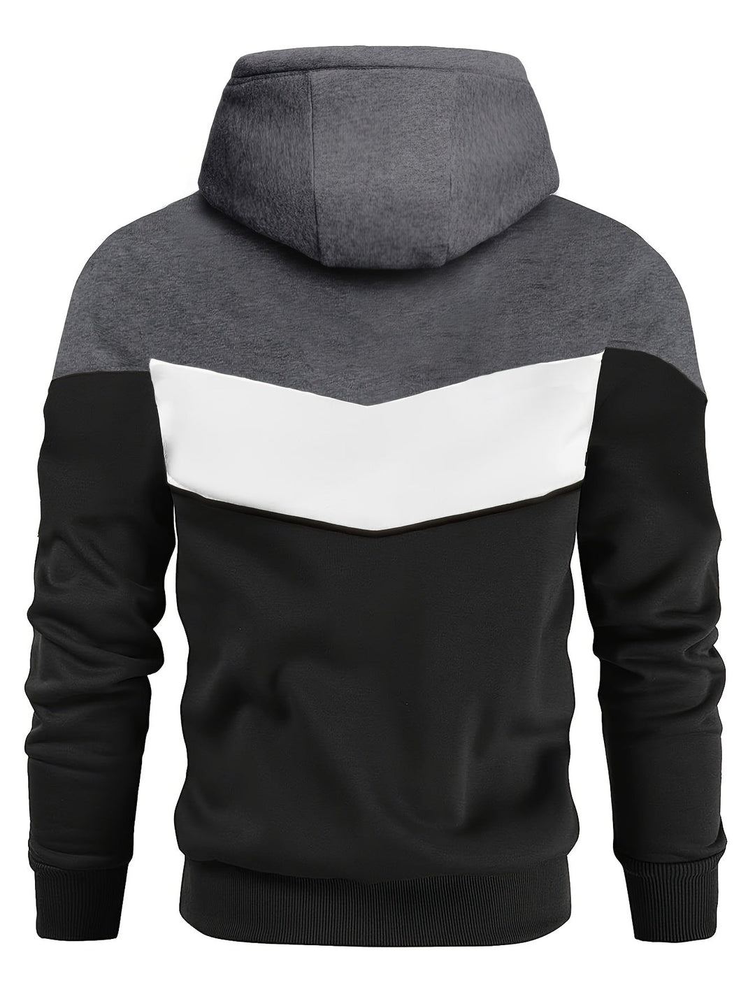 Men's Hooded Sweatshirt with Contrasting Inserts