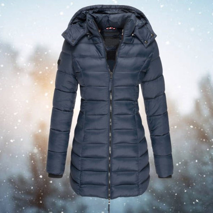 Tailored Puffer Jacket with Hood for Women