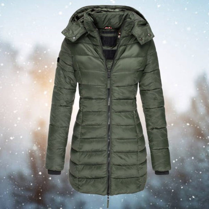 Tailored Puffer Jacket with Hood for Women