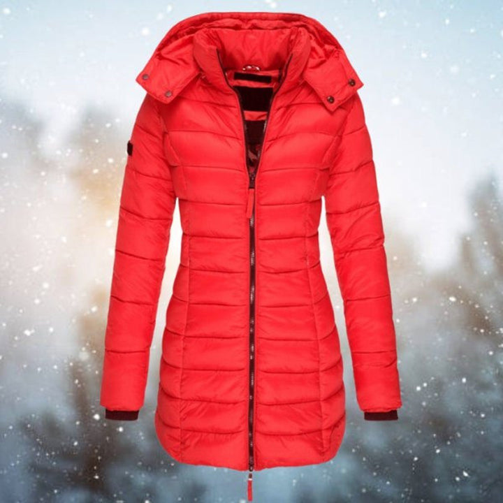 Tailored Puffer Jacket with Hood for Women
