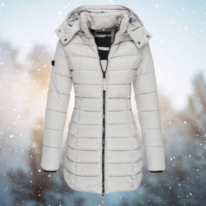 Tailored Puffer Jacket with Hood for Women