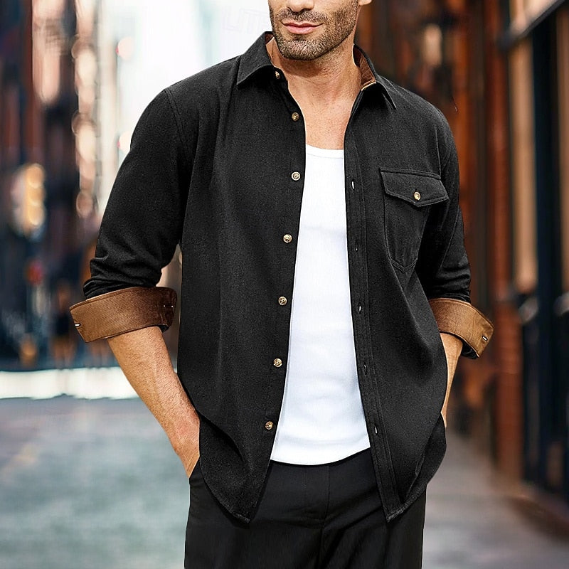 Tristan Rugged Button-Front Overshirt, view 2 - Elena Harper