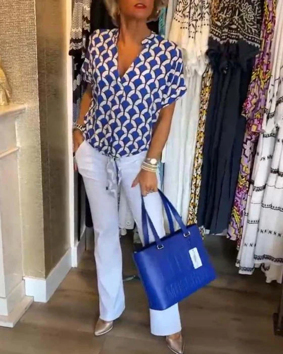 SOLVEIG STYLISH PRINTED BLOUSE