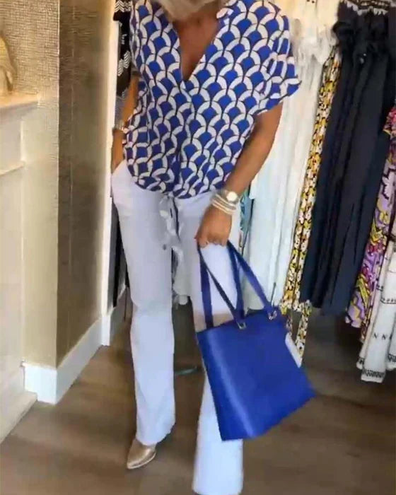 SOLVEIG STYLISH PRINTED BLOUSE