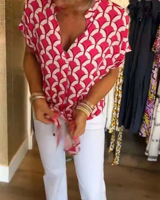 Elegant Printed Blouse Solveig, view 7 - Elena Harper