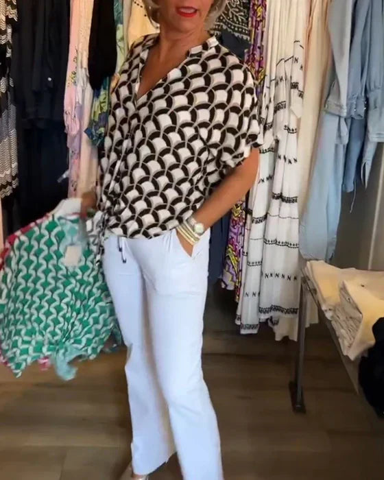 SOLVEIG STYLISH PRINTED BLOUSE
