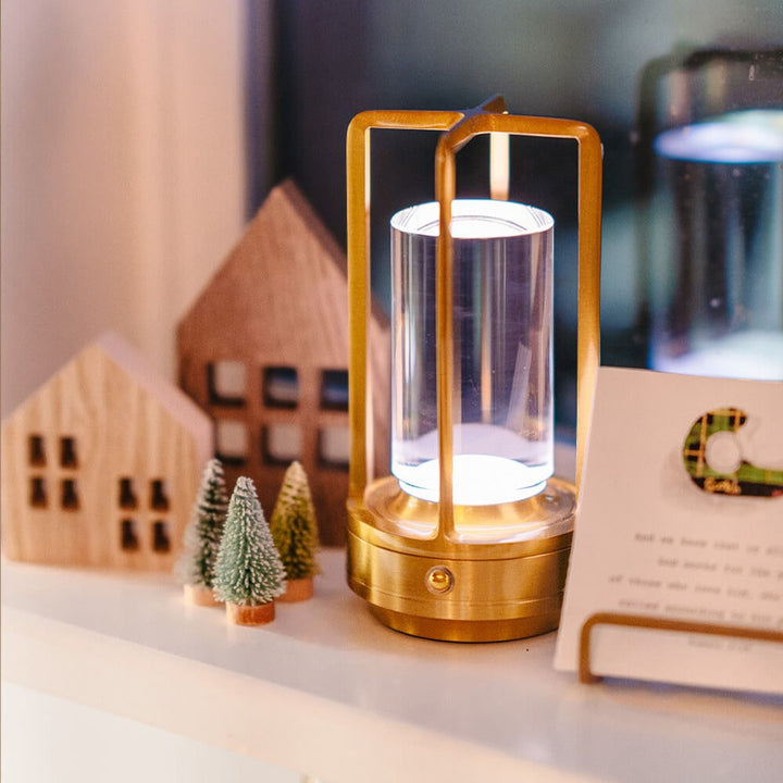 Touch Control Cordless Lantern Lamp With Metal Frame
