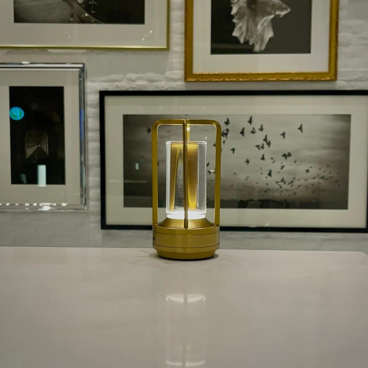 Touch Control Cordless Lantern Lamp With Metal Frame