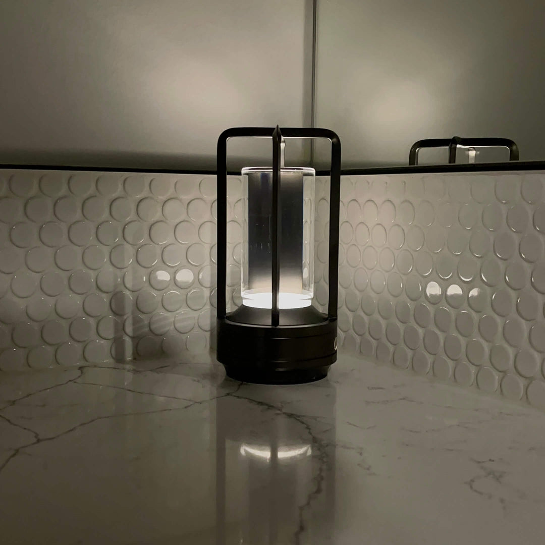 Touch Control Cordless Lantern Lamp With Metal Frame