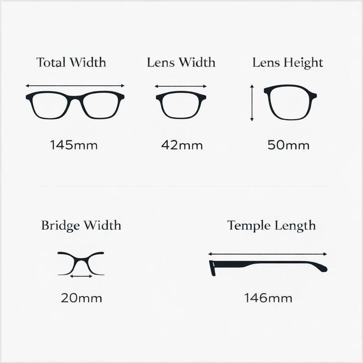 Emma & Rose Durban Anke™ Timeless Statement Eyewear with sleek rectangular frames and clear lenses on a neutral background.