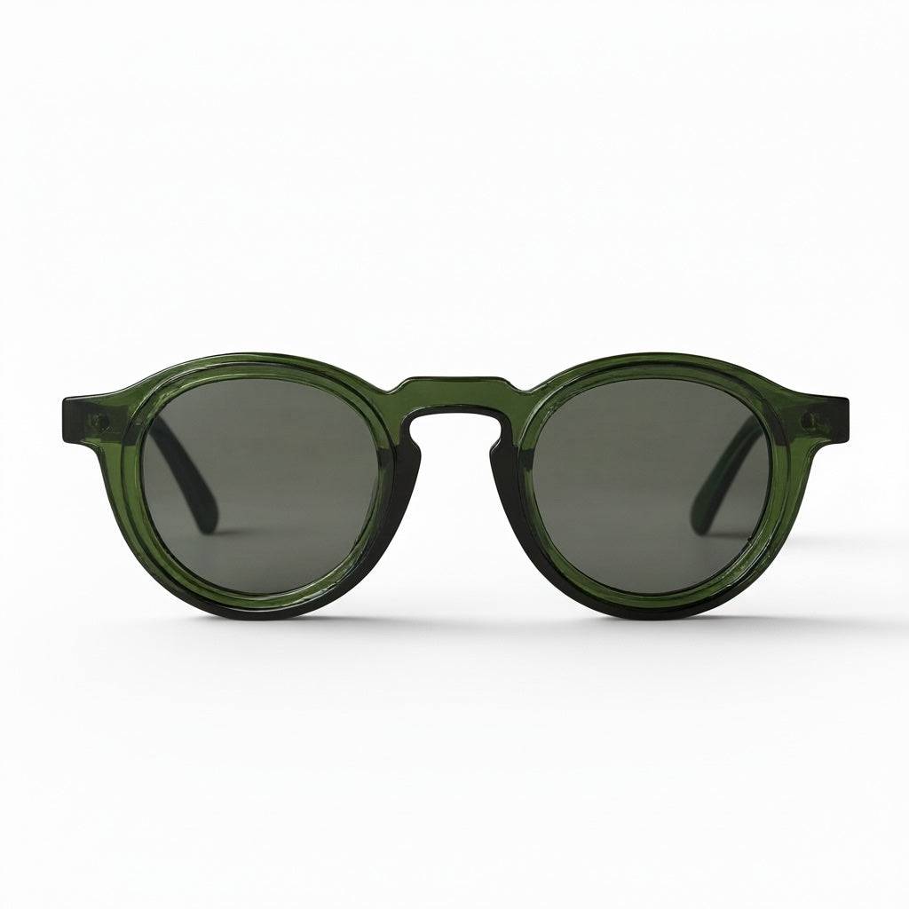 Emma & Rose Durban Anke™ Timeless Statement Eyewear in green, front view of stylish, modern glasses with bold frames.