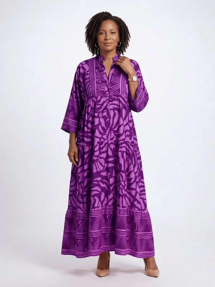 Marielle™ button-front midi dress by Emma & Rose Cape Town, featuring a stylish midi length and elegant button details.