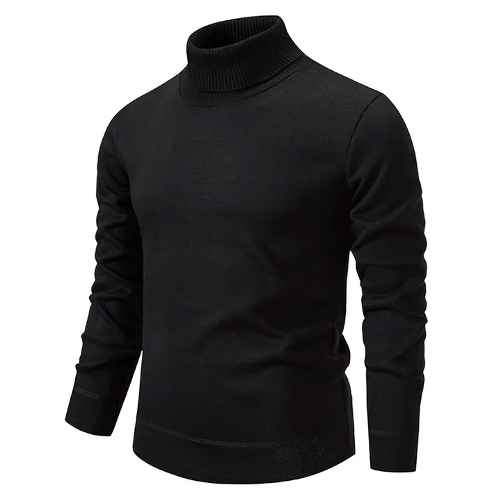 Fine Knitted Turtleneck Men Slim Fit Long Sleeves