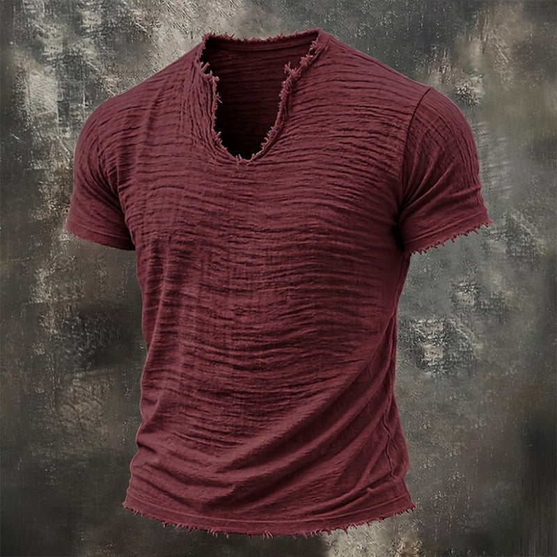 LAURENT MONACO | MEN'S WASHED V-NECK T-SHIRT