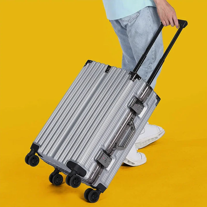 Unisex Aluminum Frame Hard Shell Suitcase for Secure Travel, view 10 - Elena Harper