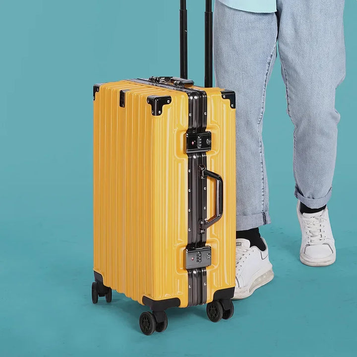 Unisex Aluminum Frame Hard Shell Suitcase for Secure Travel, view 5 - Elena Harper