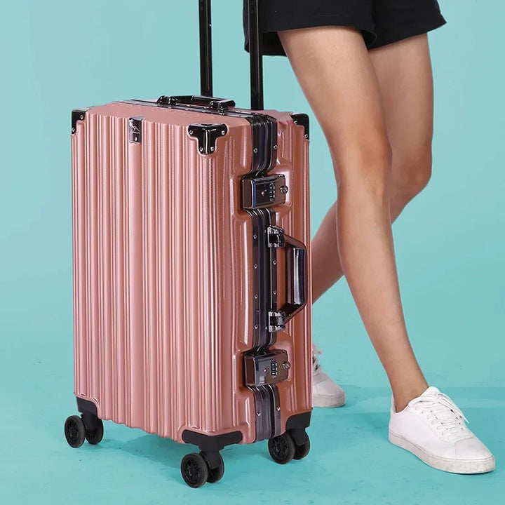 Unisex Aluminum Frame Hard Shell Suitcase for Secure Travel, view 8 - Elena Harper