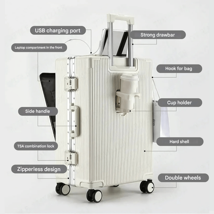 Unisex Hardshell Carry-On Luggage with Smart Features