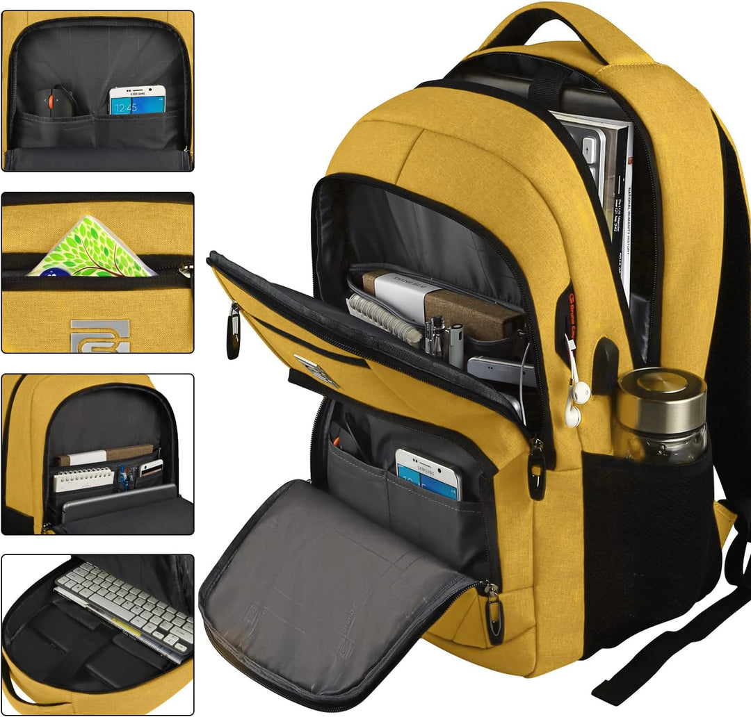Unisex Slim Anti-Theft Laptop Backpack with USB Charging