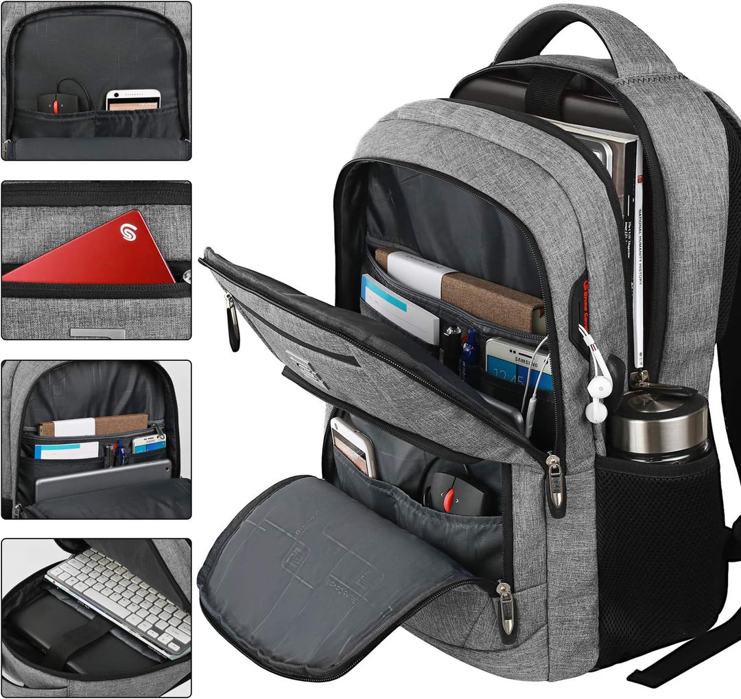 Unisex Slim Anti-Theft Laptop Backpack with USB Charging