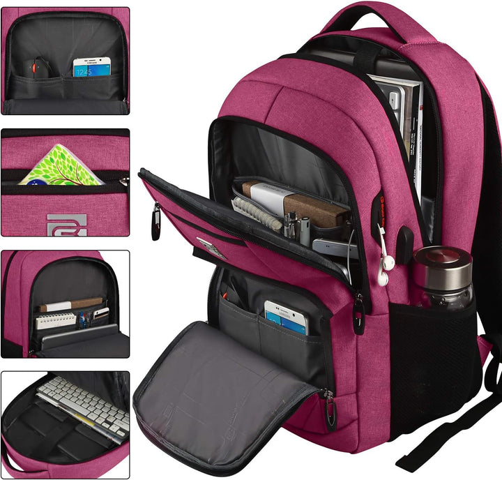 Unisex Slim Anti-Theft Laptop Backpack with USB Charging