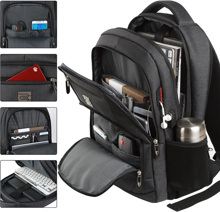 Unisex Slim Anti-Theft Laptop Backpack with USB Charging