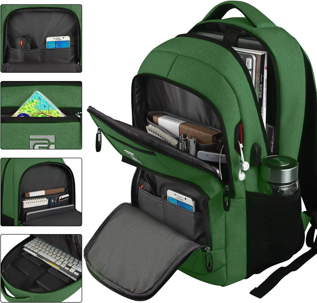 Unisex Slim Anti-Theft Laptop Backpack with USB Charging