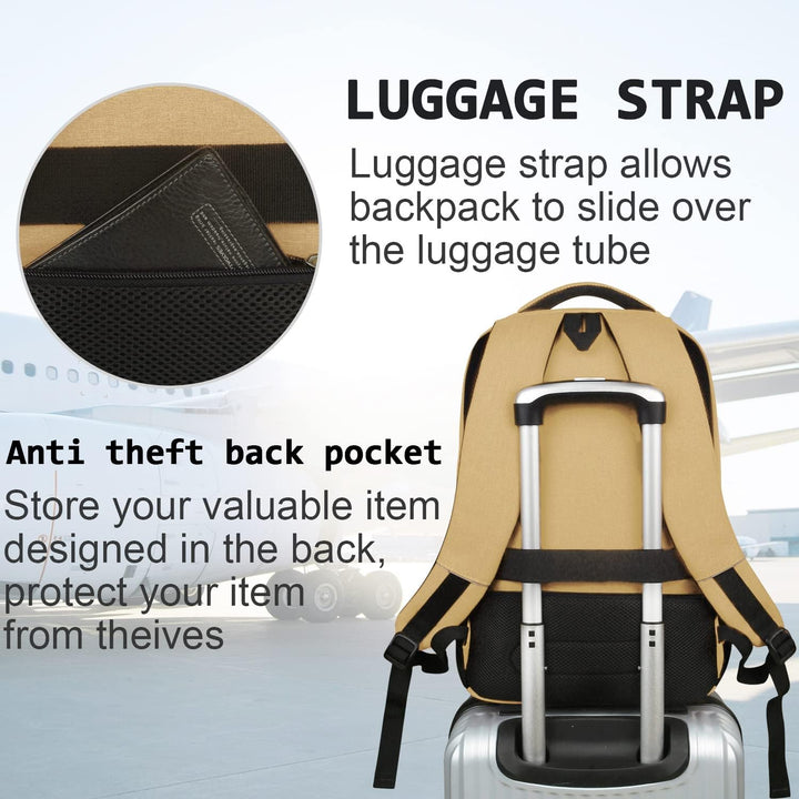 Unisex Slim Anti-Theft Laptop Backpack with USB Charging