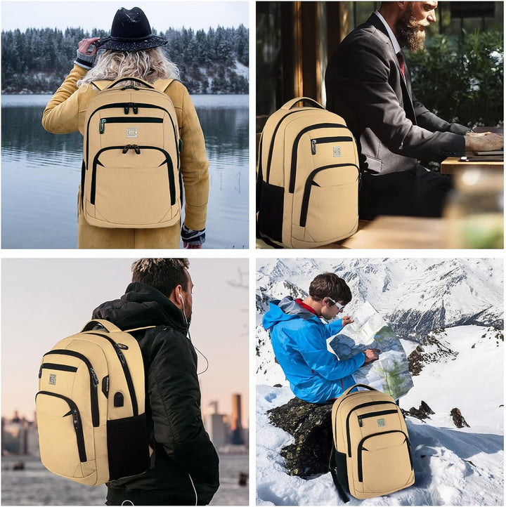 Unisex Slim Anti-Theft Laptop Backpack with USB Charging