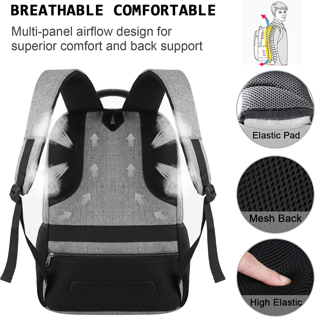 Unisex Slim Anti-Theft Laptop Backpack with USB Charging