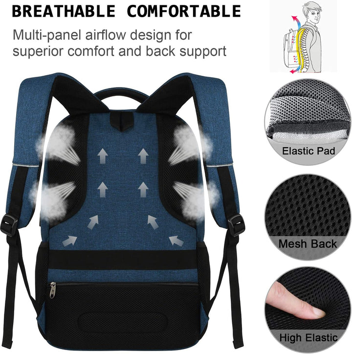 Unisex Slim Anti-Theft Laptop Backpack with USB Charging