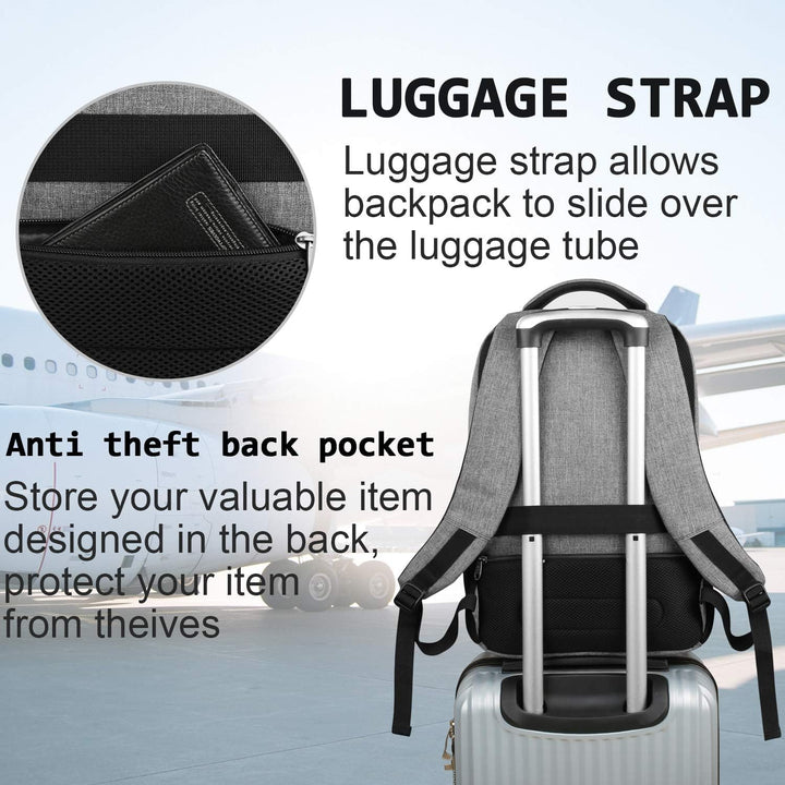 Unisex Slim Anti-Theft Laptop Backpack with USB Charging