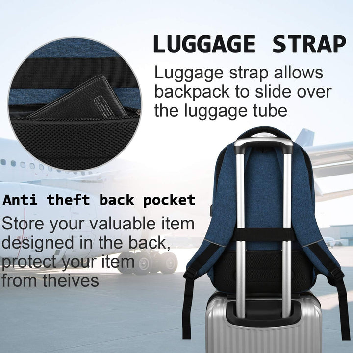 Unisex Slim Anti-Theft Laptop Backpack with USB Charging