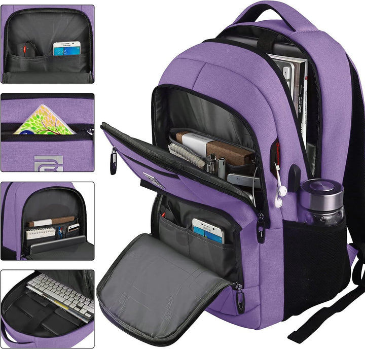 Unisex Slim Anti-Theft Laptop Backpack with USB Charging