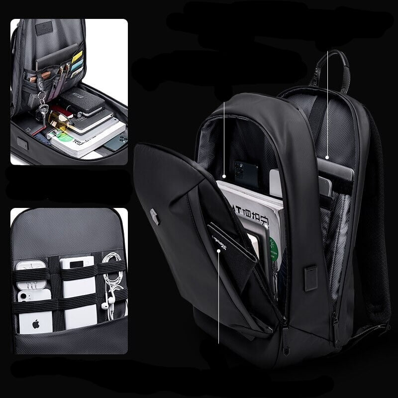 Unisex Water-Resistant Multi-Compartment Travel Backpack