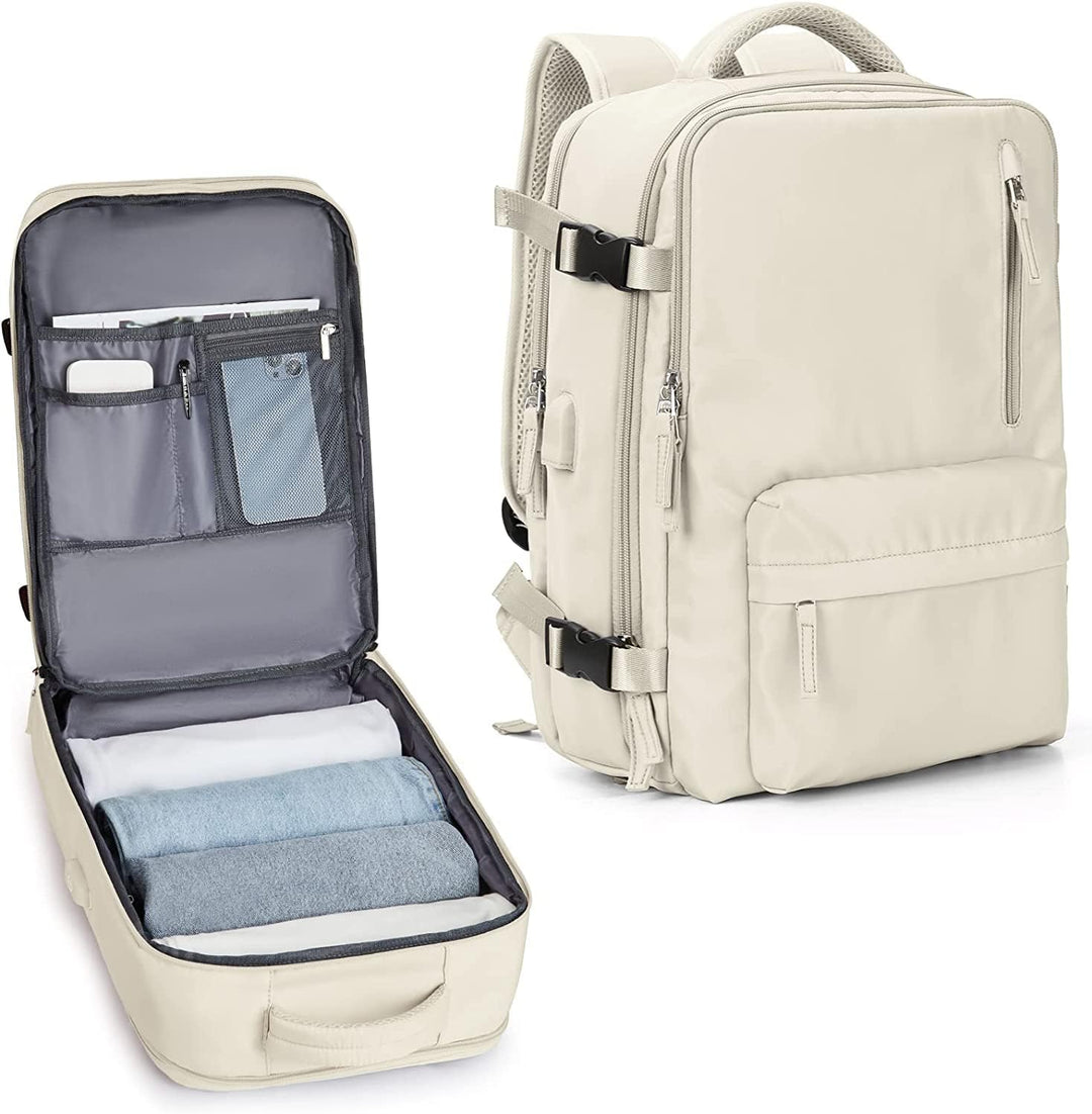 Unisex Waterproof Travel Backpack with Shoe & USB Port - 14in Laptop