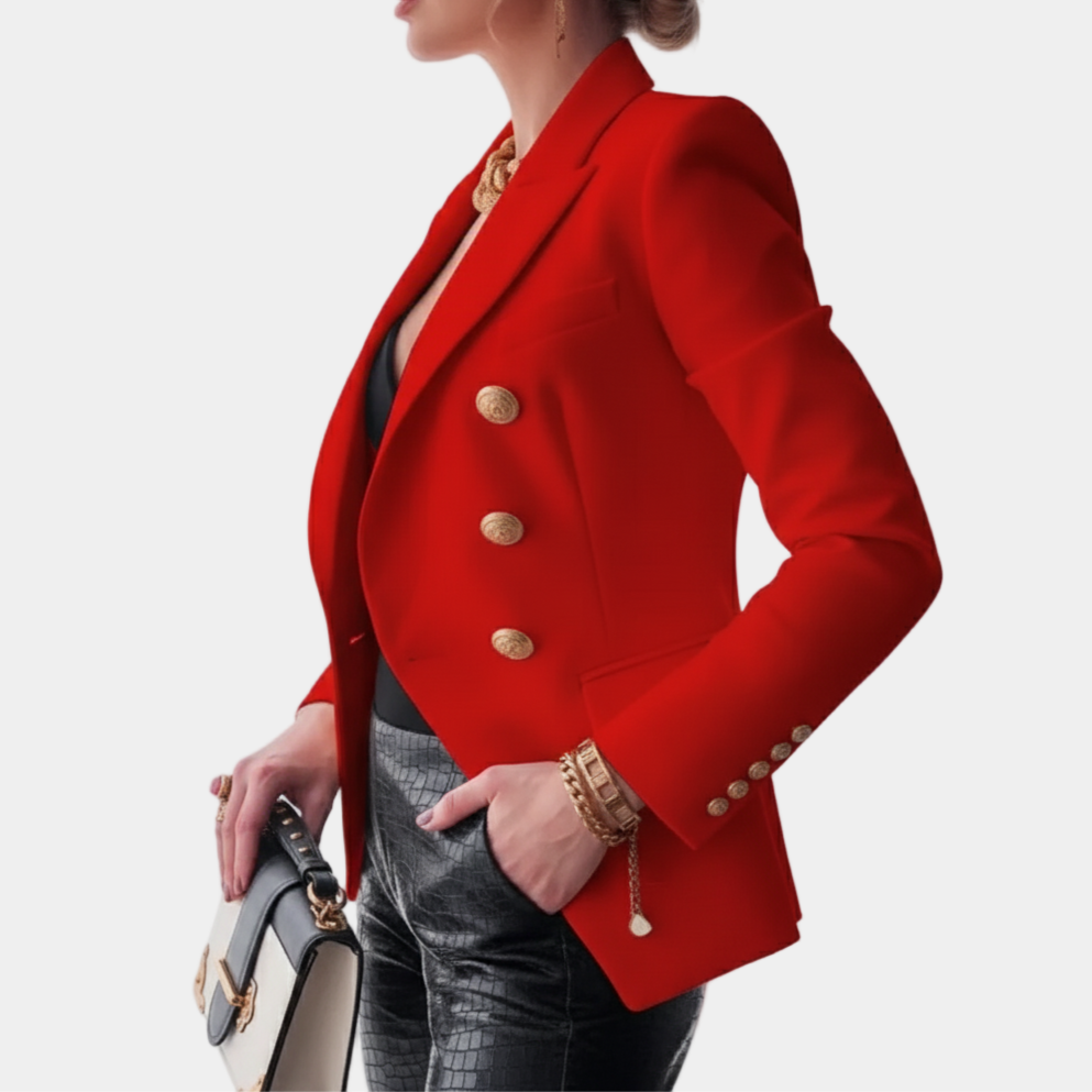 Blazer with Gold-Colored Buttons for Women