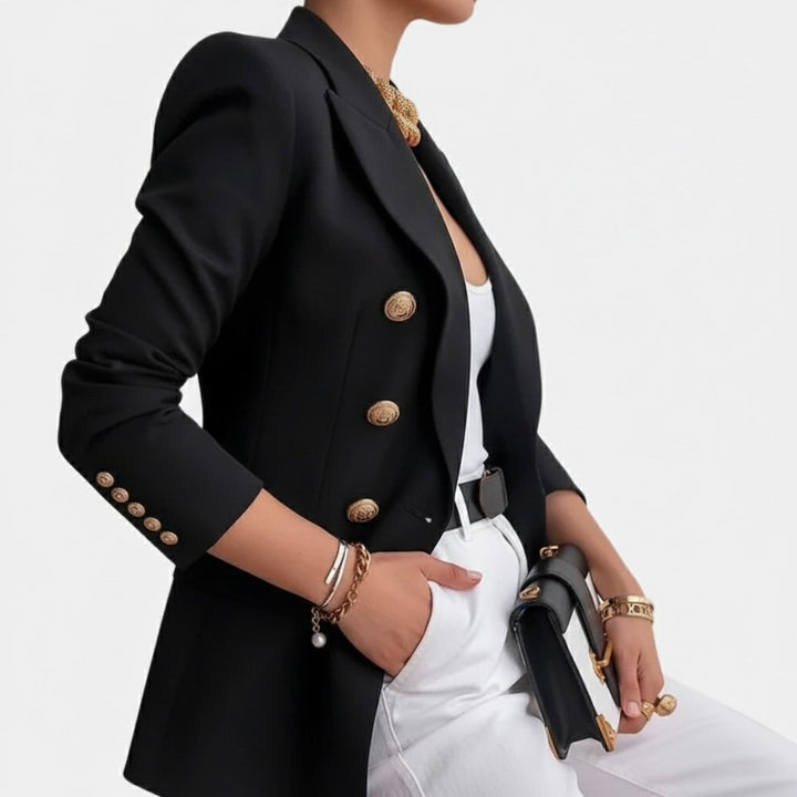 Blazer with Gold-Colored Buttons for Women