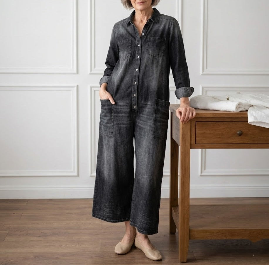 Diana | Vintage jumpsuit in soft washed denim cotton