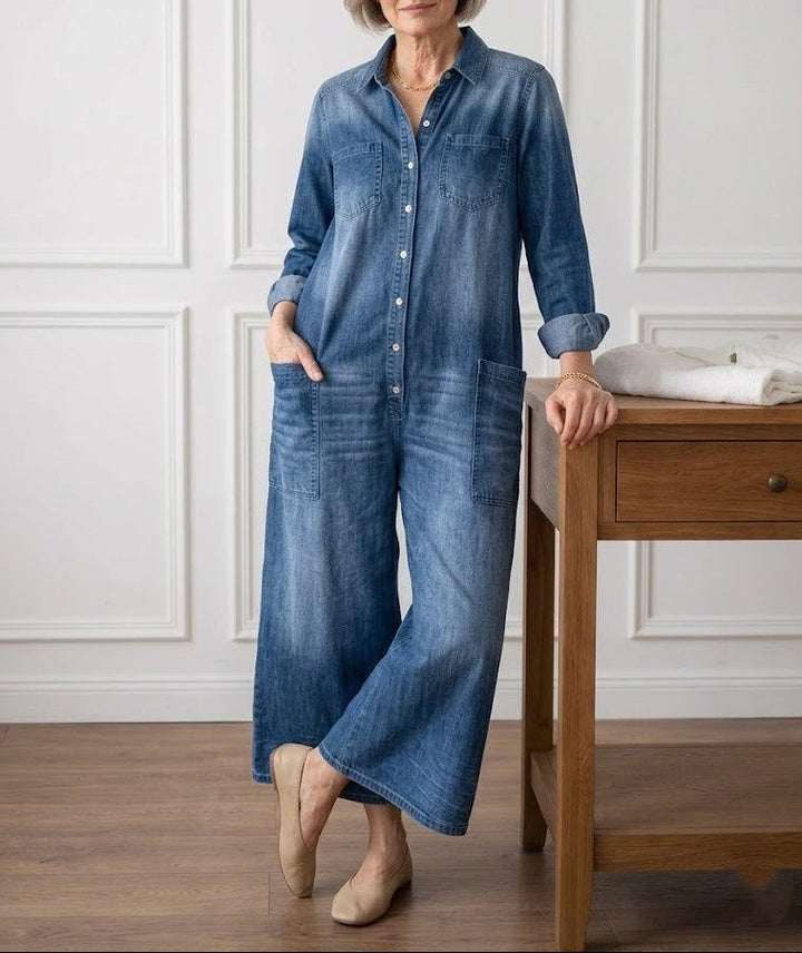 Diana | Vintage jumpsuit in soft washed denim cotton