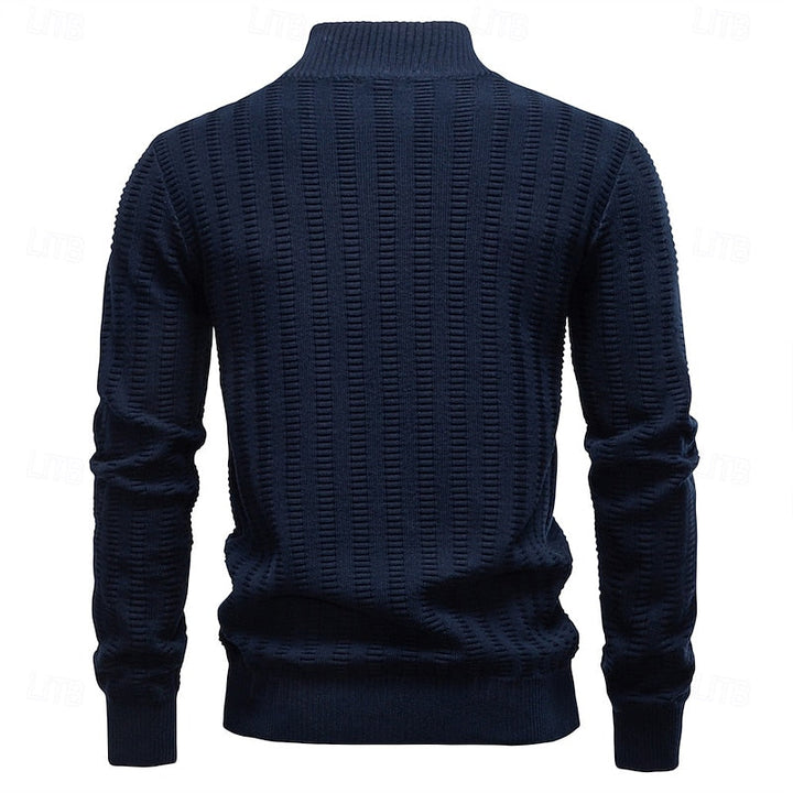 Sheldon Textured Half-Zip Sweater - Elena Harper