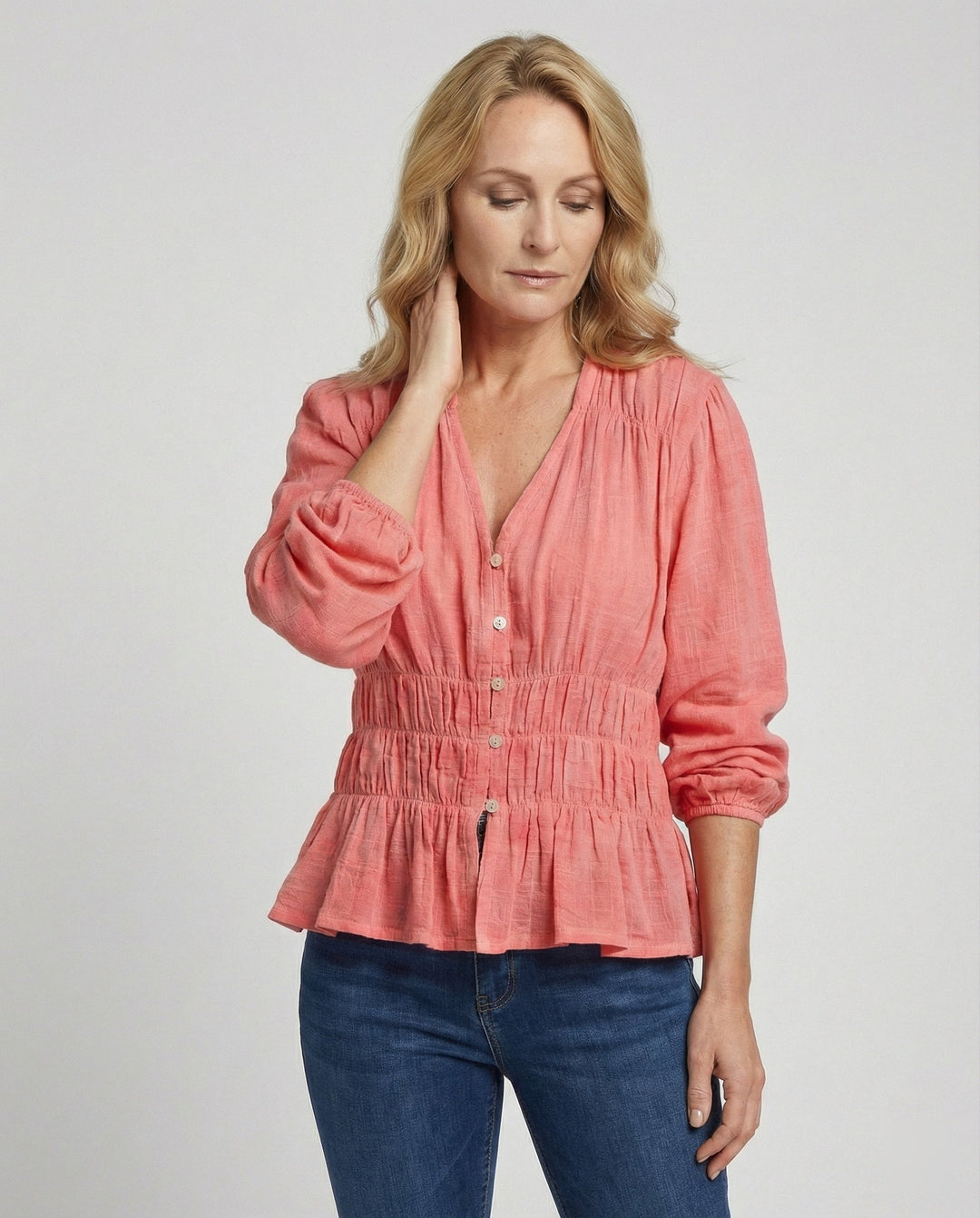 Women's Casual Tailored Blouse - Elena Harper