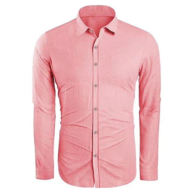 Men's Slim Fit Shirt Casual for Summer Use, With Buttons and Short Sleeves - Elena Harper
