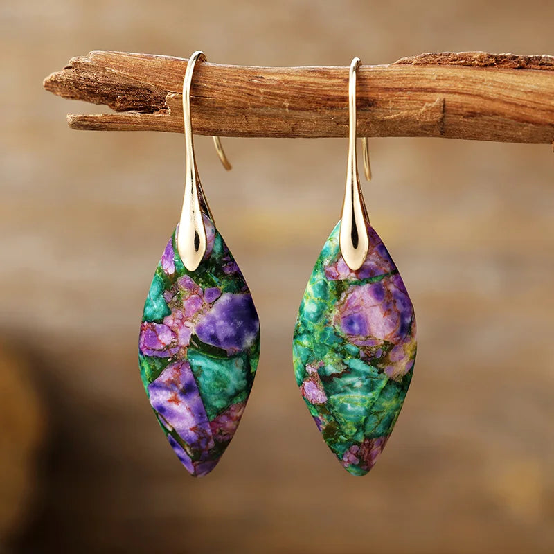 Natural Stone Teardrop Earrings