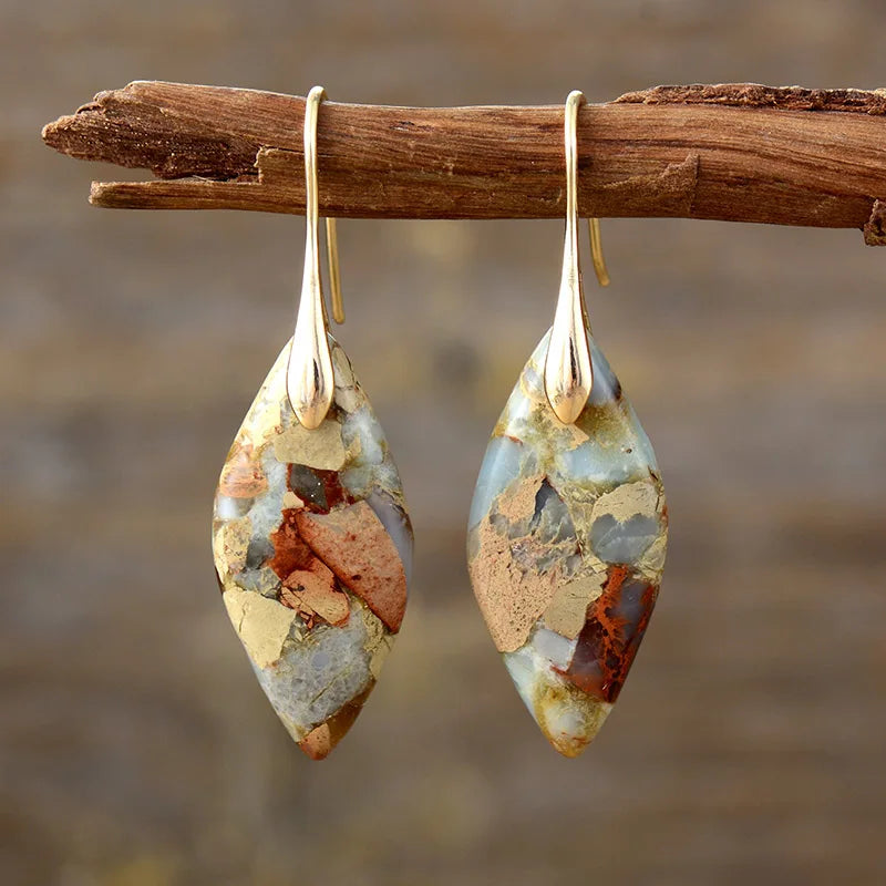 Natural Stone Teardrop Earrings